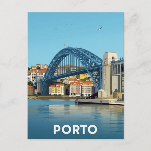 Porto Bridge Douro River Cityscape ポストカード (正面)