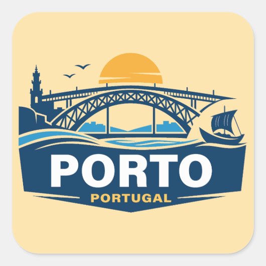 Porto Portugal Europe スクエアシール (正面)