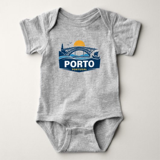 Porto Portugal Europe ベビーボディスーツ (正面)