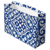 Porto Royale Blue Baroque Elegant Mediterranean ラージペーパーバッグ (裏面アングル)