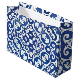 Porto Royale Blue Baroque Elegant Mediterranean ラージペーパーバッグ