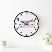 Portobelloの道、ロンドンの道路標識 ラージ壁時計 (ホーム)