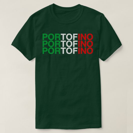 PORTOFINOイタリアン国旗 Tシャツ (デザイン正面)