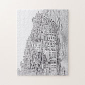 Portofino – 白黒 – 11x14 - 252 pc ジグソーパズル (縦)
