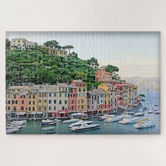Portofino Harbor – イタリアの夏 – 20x30インチ ジグソーパズル (横)