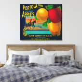 Portola Apple Crateラベル キャンバスプリント (インサイチュ (寝室))