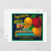 Portola Apple Crateラベル ポストカード (正面/裏面)
