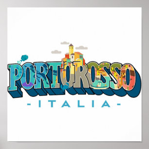 Portorosso Italiaロゴ ポスター