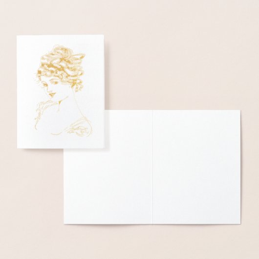 Portrait 1917年のアールヌーボーの女性 箔カード (ディスプレー)