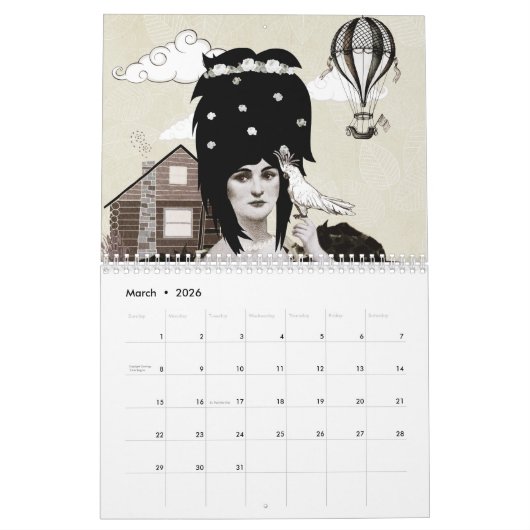 portrait art calendar カレンダー (3月 2026)