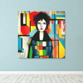 Portrait art moderne キャンバスプリント (インサイチュ (ウッドフロア))