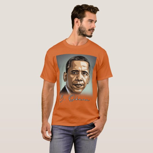Portrait Barack Obama Patriotic Tシャツ (正面フル)