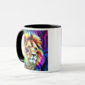 Portrait coloré d'un lion. マグカップ (正面左)