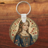 Portrait Dame au jardin moyen-âge renaissance キーホルダー (正面)