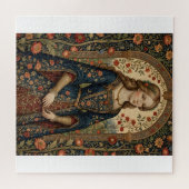 Portrait Dame au jardin moyen-âge renaissance ジグソーパズル (横)