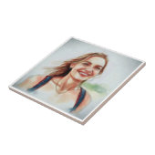 Portrait de femme style aquarelle タイル (側面)