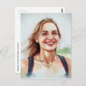 Portrait de femme style aquarelle ポストカード (正面/裏面)