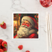 Portrait de Noël du Père Noël スタンダードカクテルナプキン (インサイチュ)