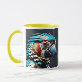 Portrait de perroquet bleu doré. マグカップ