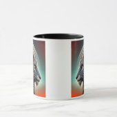 Portrait de profil d'un bélier stylisé. マグカップ (中央)