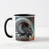 Portrait de profil d'un bélier stylisé. マグカップ (左)