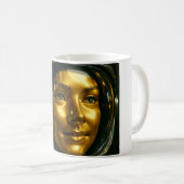 Portrait doré visage femme コーヒーマグカップ (正面右)