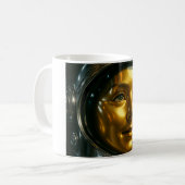 Portrait doré visage femme コーヒーマグカップ (正面左)