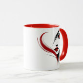 Portrait du visage d'une femme en paix. マグカップ (正面右)