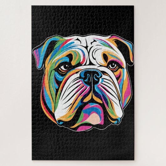 Portrait d'un beau bouldogue ジグソーパズル (縦)