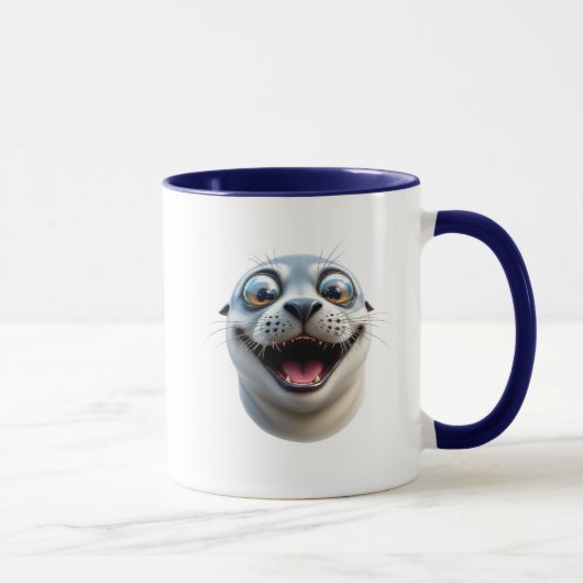 Portrait d'un phoque super sympa. マグカップ (右)