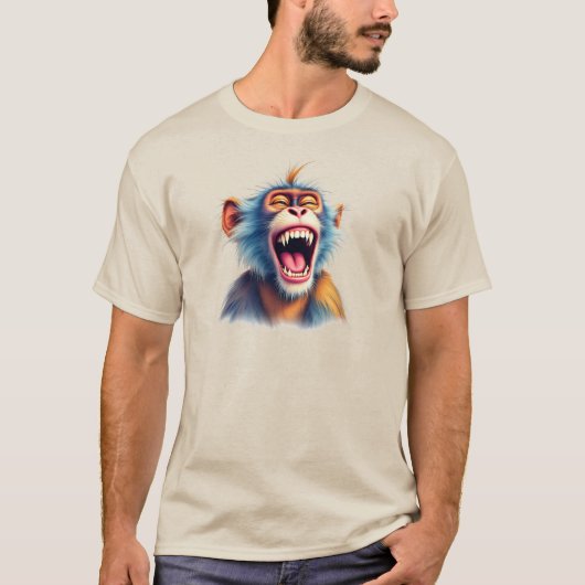 Portrait d'un singe mort de rire. tシャツ (正面)