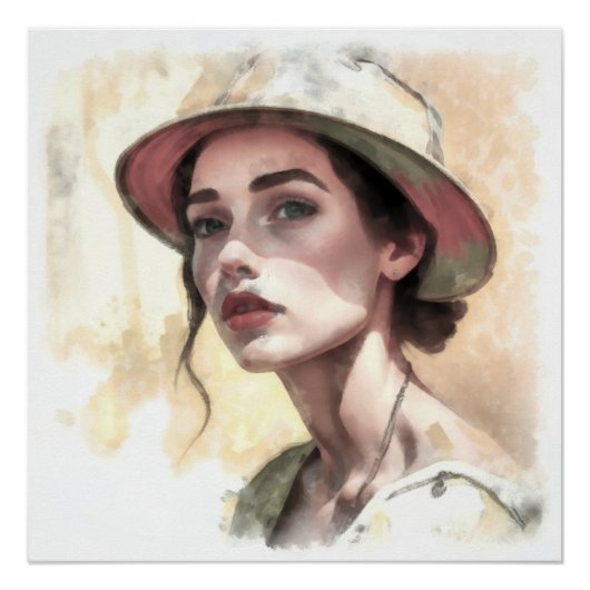 Portrait d'une femme au chapeau.  ポスター (正面)