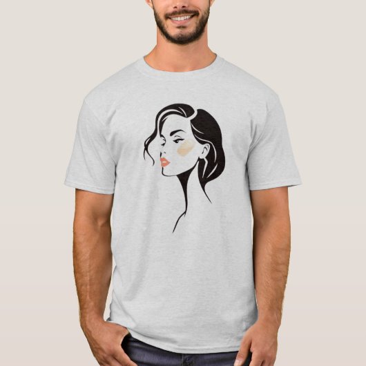 Portrait d'une femme style bande dessinée. tシャツ (正面)