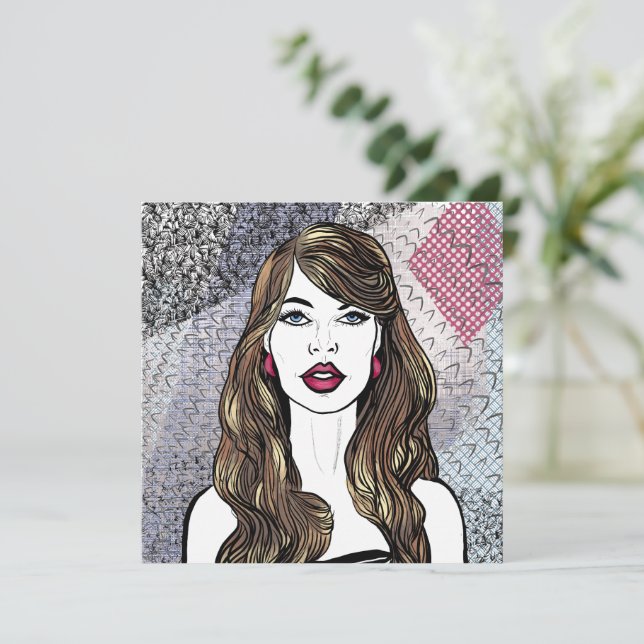 Portrait d'une fille aux longs cheveux bruns (スタンド正面)