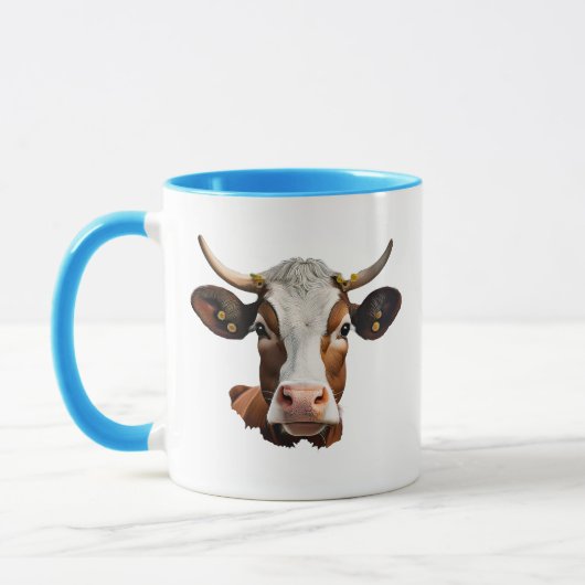 Portrait d'une tête de vache. マグカップ (左)