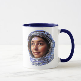 Portrait femme astronaute マグカップ