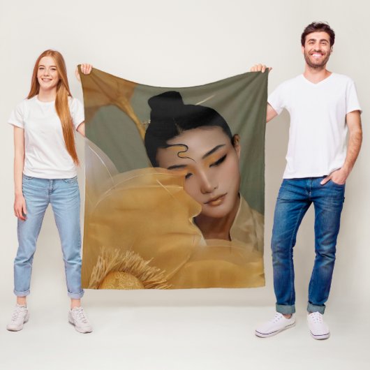 Portrait Geji GaiGai Chinese Dance フリースブランケット (インサイチュ)