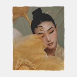 Portrait Geji GaiGai Chinese Dance フリースブランケット