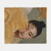 Portrait Geji GaiGai Chinese Dance フリースブランケット (正面(横))