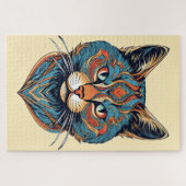 Portrait graphique d'un chat  ジグソーパズル (横)