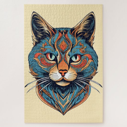 Portrait graphique d'un chat  ジグソーパズル (縦)