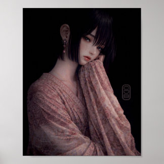 Portrait in Spring Patterns Print ポスター