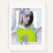 Portrait jeune fille pastel fluo collage numérique ノートブック (正面)