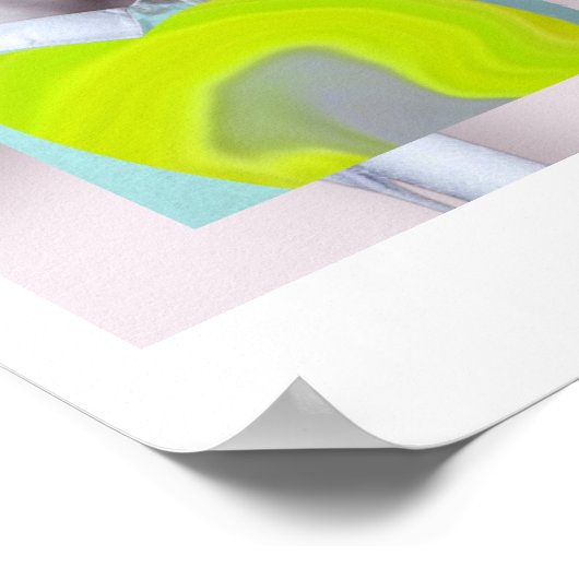 Portrait jeune fille pastel fluo collage numérique ポスター (角)