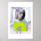 Portrait jeune fille pastel fluo collage numérique ポスター (正面)