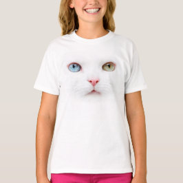 Portrait Katze mit zweifarbigen Augen odd eyed Tシャツ