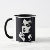 Portrait mystérieux d'une femme élégante. マグカップ (左)