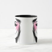 Portrait noir et blanc d'une jeune fille. マグカップ (中央)