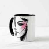 Portrait noir et blanc d'une jeune fille. マグカップ (正面左)