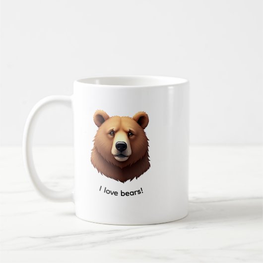 Portrait of a brown bear coffee mug コーヒーマグカップ (左)